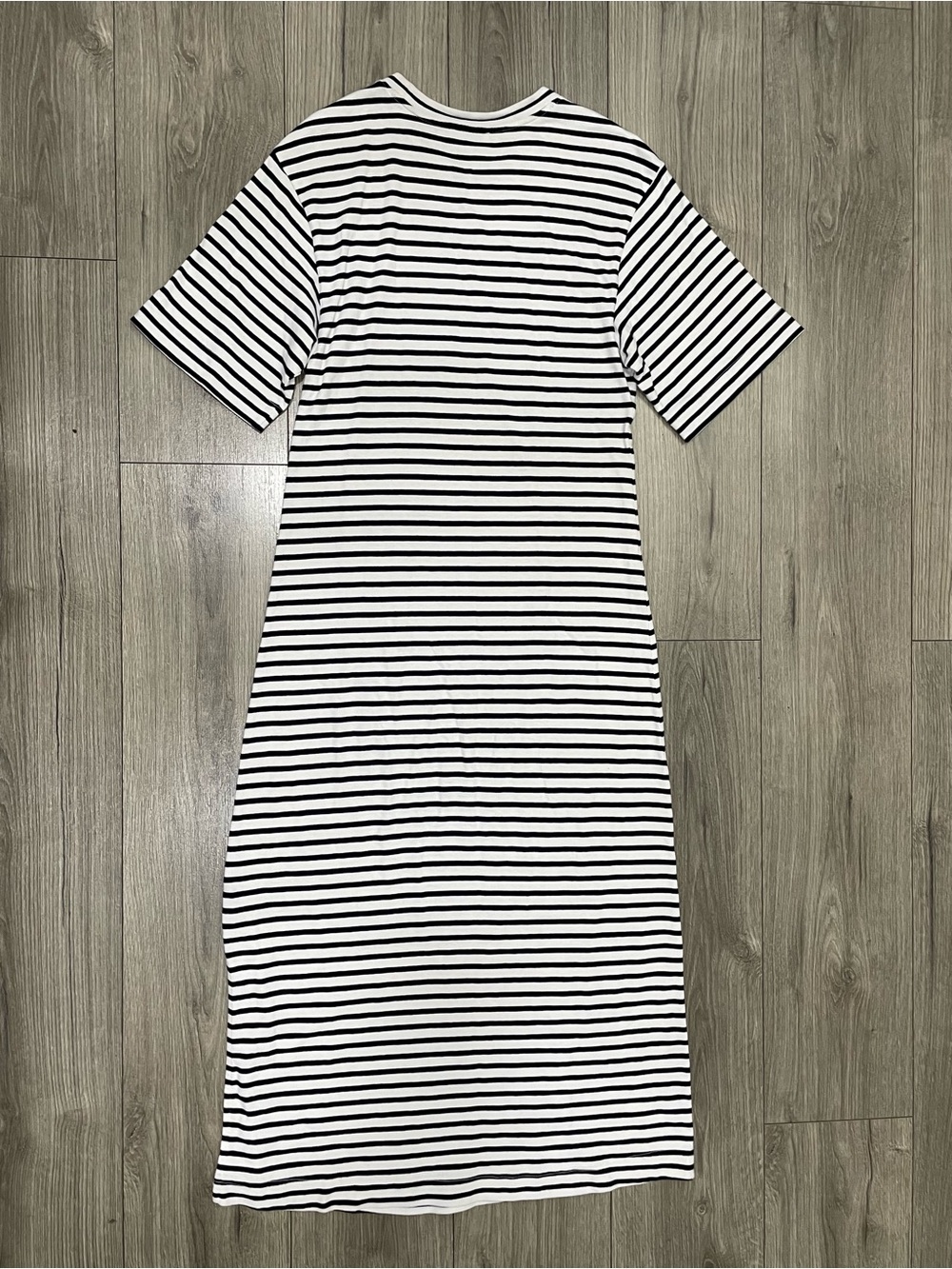 AYR The Oui-Peat Dress Weekend Jaunt Stripe in Black White Stripe Large - Picture 6 of 6